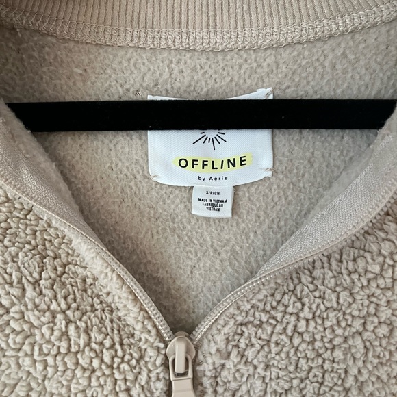 AERIE Offline Sherpa Quarter Zip Sweater Size Small - Picture 5 of 6
